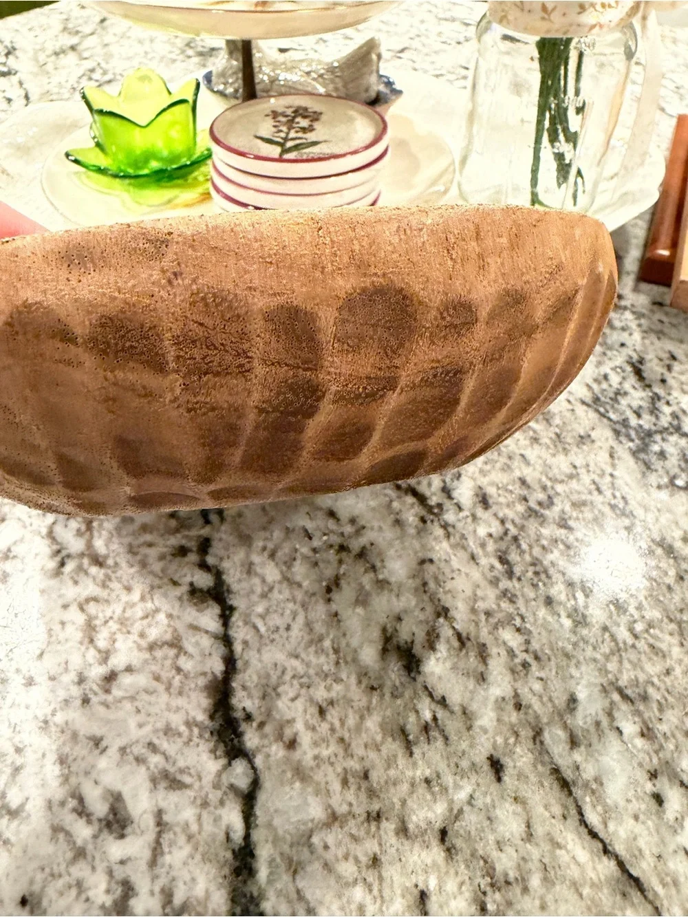 Handcrafted Natural Wood Serving Bowl - Brown